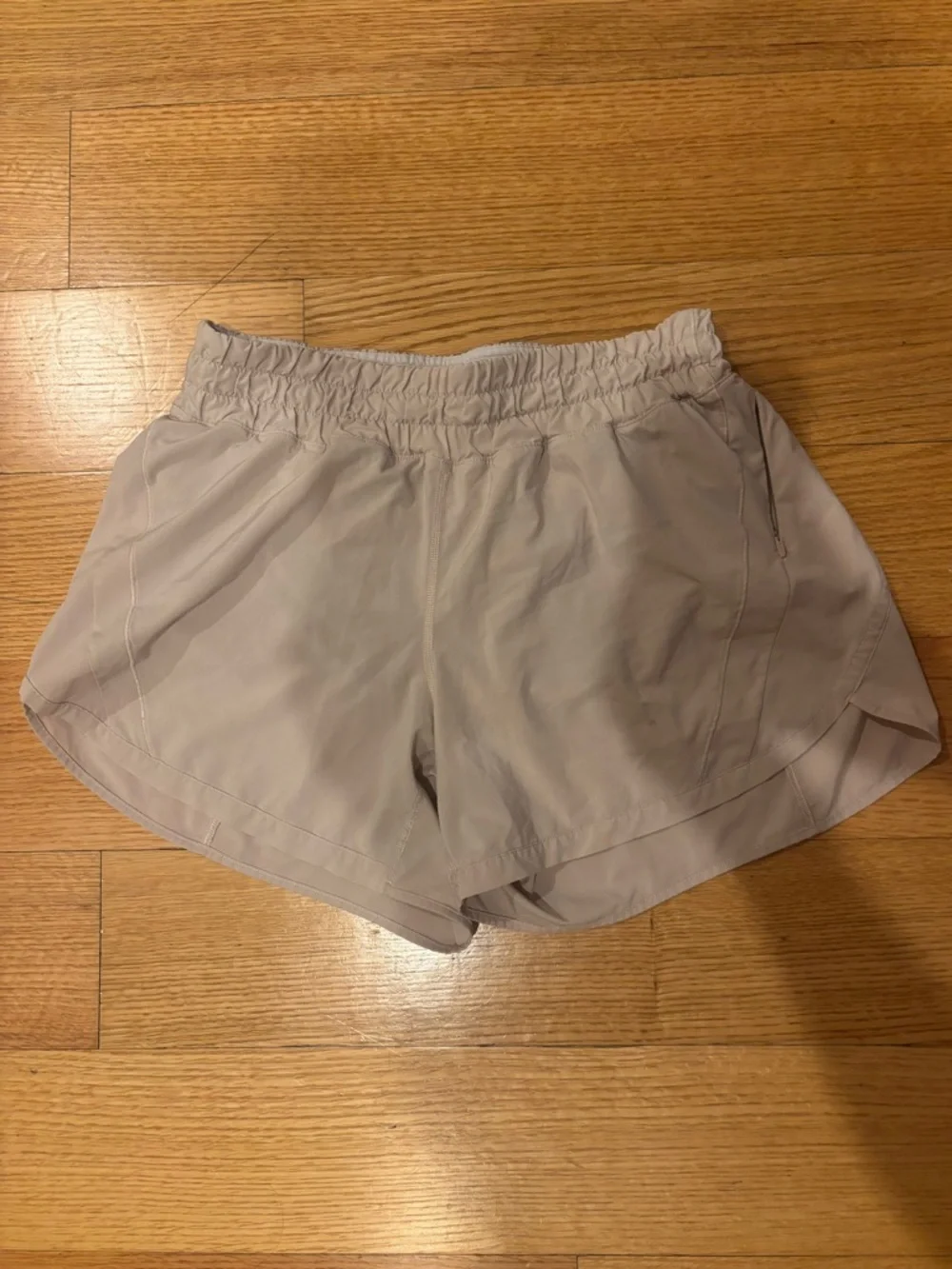 Lulu Lemon Women’s Elastic Waist Shorts - Light Taupe/pink. Maybe worn once - Picture 1 of 3